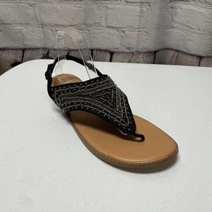 Torrid black beaded chainlink thong flip flop T strap size 13W